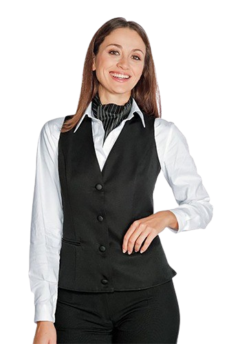 GILET DONNA VENEZIA ISACCO: gilet donna per cameriera barista receptionist e catering tessuto 100...